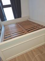 Bedframe met lattenbodem 160x200, Huis en Inrichting, Slaapkamer | Bedden, Ophalen, Gebruikt, Wit, Tweepersoons