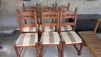 6 houten stoelen, Huis en Inrichting, Stoelen, Ophalen