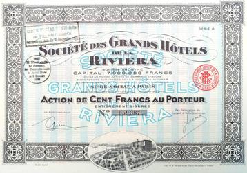 Société des Grands Hôtels de la Riviera 1930