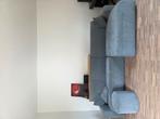 hoekzetel blauw-grijs 4-5 personen met poef, Ophalen, Gebruikt, 100 tot 125 cm, Hoekbank
