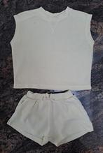 Mt 86 Pastelgeel setje: short en T-shirt zonder mouwen, Kinderen en Baby's, Babykleding | Maat 86, Gebruikt, Ophalen of Verzenden