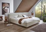 Lit double design avec sommiers et rangement. 140 160 180, Verzenden, Beige, Design, 140 cm