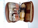 scheer etui leder vintage borstel mesje vaderdag papa pasen, Antiek en Kunst, Ophalen of Verzenden