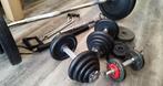 Halterset gewichten fitness , halterbank, Ophalen of Verzenden, Halterset