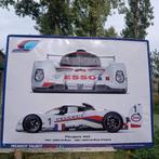 Metalen bord race wagen Peugeot, Hobby en Vrije tijd, Ophalen