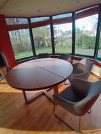 ronde tafel met 4 stoelen IKEA MÖRBYLÅNGA, Maison & Meubles, 100 à 150 cm, Cinq personnes ou plus, Rond, Comme neuf