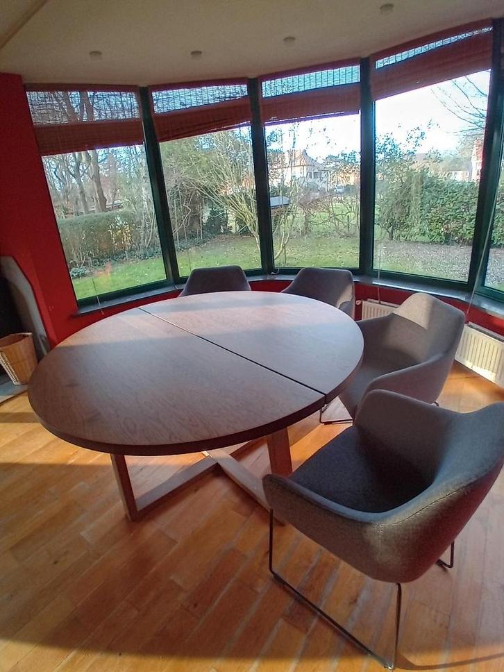 ronde tafel met 4 stoelen IKEA MÖRBYLÅNGA, Huis en Inrichting, Tafels | Eettafels, Zo goed als nieuw, 100 tot 150 cm, 100 tot 150 cm