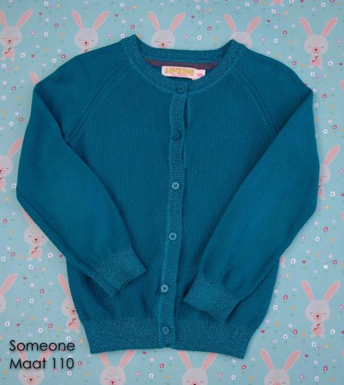Cardigan Someone petrol - Maat 110, Kinderen en Baby's, Kinderkleding | Maat 110, Zo goed als nieuw, Meisje, Trui of Vest, Ophalen of Verzenden