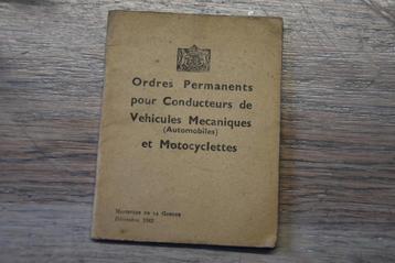 Ordres permanents pour véhicules 1942  beschikbaar voor biedingen