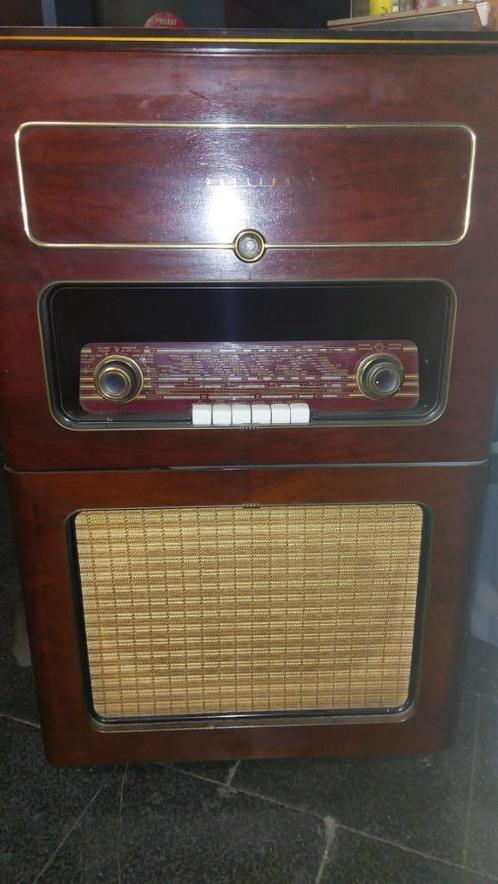 PHILIPS radio (werkend) FX 552 A met platenspeler, Antiquités & Art, Antiquités | TV & Hi-Fi, Enlèvement