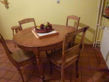 ancienne table ronde et chaises en bois, Enlèvement