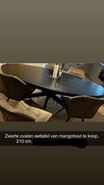 Zwarte ovalen eettafel 210cm mangohout, Huis en Inrichting, Tafels | Eettafels, Ophalen, 100 tot 150 cm, 200 cm of meer, Zo goed als nieuw