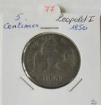Leopold I - 5 centimes 1850 Smalle 0, Postzegels en Munten, Munten | België, Verzenden