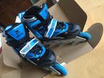 Roller bleu taille 34-37 + protections, Sports & Fitness, Autres marques, Rollers 4 roues en ligne, Enlèvement, Utilisé