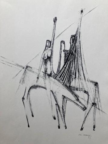 litho Marcel Mazy (1931), Enlèvement ou Envoi