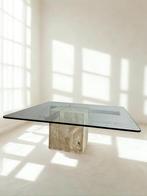 Italiaanse salontafel, travertijn - Artedi, Ophalen, Zo goed als nieuw, Glas