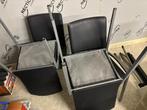 Set van 4 keukenstoelen, Ophalen, Metaal, Gebruikt, Zwart