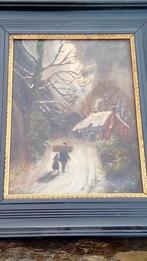 sneeuwlandschap, gesigneerd, Antiek en Kunst, Ophalen