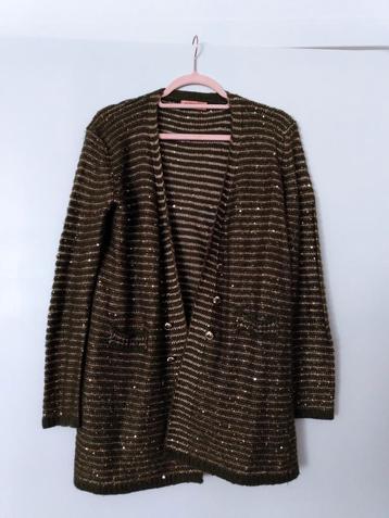 Kakigroene/goudkleurige vest Flam Mooe maat M/L beschikbaar voor biedingen