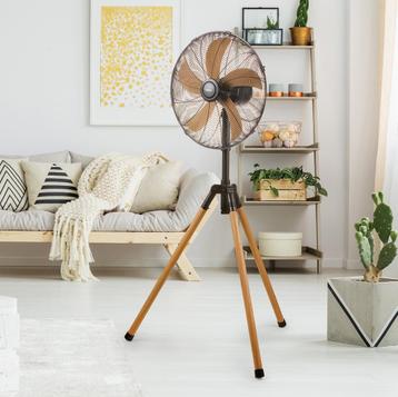 Mooie statiefventilator in houtlook, Enlèvement, Neuf, Ventilateur de trépied