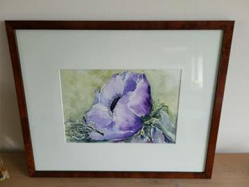 Schilderij in wortelhout kader met glas beschikbaar voor biedingen