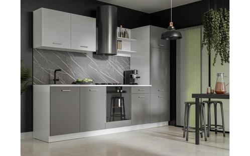 Keuken Lucky, Maison & Meubles, Cuisine | Éléments de cuisine, Neuf, 200 cm ou plus, 150 à 200 cm, 50 à 75 cm, Blanc, Gris, Enlèvement ou Envoi