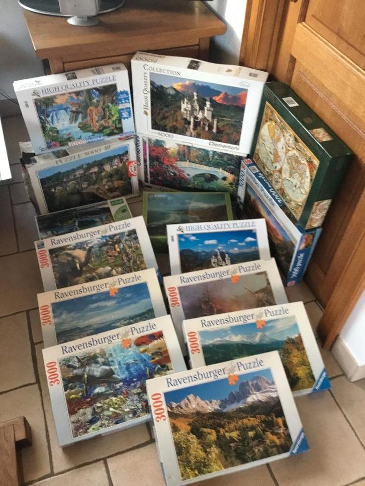 Puzzels van 3000 tot 6000 stukjes vanaf 9 euro, Hobby & Loisirs créatifs, Sport cérébral & Puzzles, Utilisé, Puzzle, Plus de 1 500 pièces