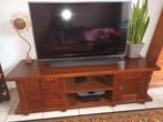 Tv meubel donker bruin hout, Huis en Inrichting, Kasten |Televisiemeubels, Gebruikt, Ophalen