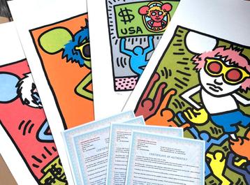 Coffret unique (4 litho) Keith Haring « Andy Mouse »