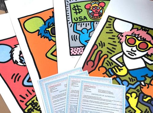 Coffret unique (4 litho) Keith Haring « Andy Mouse », Antiquités & Art, Art | Lithographies & Sérigraphies, Enlèvement ou Envoi