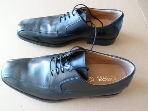 Geklede veterschoen GEOX U Frederico W-Smooth Leather MT 44, Kleding | Heren, Schoenen, Zo goed als nieuw, Veterschoenen, Zwart