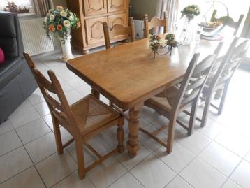 !!! STOP !!! Table chêne vintage + 6 chaises beschikbaar voor biedingen