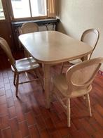 licht eiken eettafel met 4 bijpassende stoelen, Huis en Inrichting, Tafels | Eettafels, Ophalen, Gebruikt, 100 tot 150 cm, Klassiek, landelijke stijl