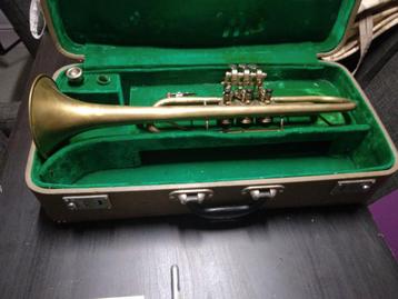 Duitse trompet met rotor toetsen systeem, Musique & Instruments, Instruments à vent | Trompettes, Enlèvement, Utilisé, Avec valise