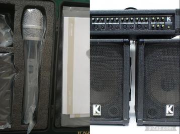 haut-parleurs complets avec amplificateur + microphone sans, Autres marques, 60 à 120 watts, Comme neuf, Enlèvement