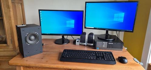 Pc avec 2 écrans + clavier + souris + accessoires, Computers en Software, Desktop Pc's, Gebruikt, 3 tot 4 Ghz, HDD, 32 GB, Met videokaart
