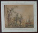 RENE MARIE DUJARDIN / KASTEEL IN WINTER / ORIGINEEL 49x56cm, Antiquités & Art, Enlèvement ou Envoi