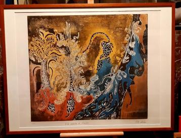  Grote litho van Leda Watson, Braziliaanse kunstenares. beschikbaar voor biedingen