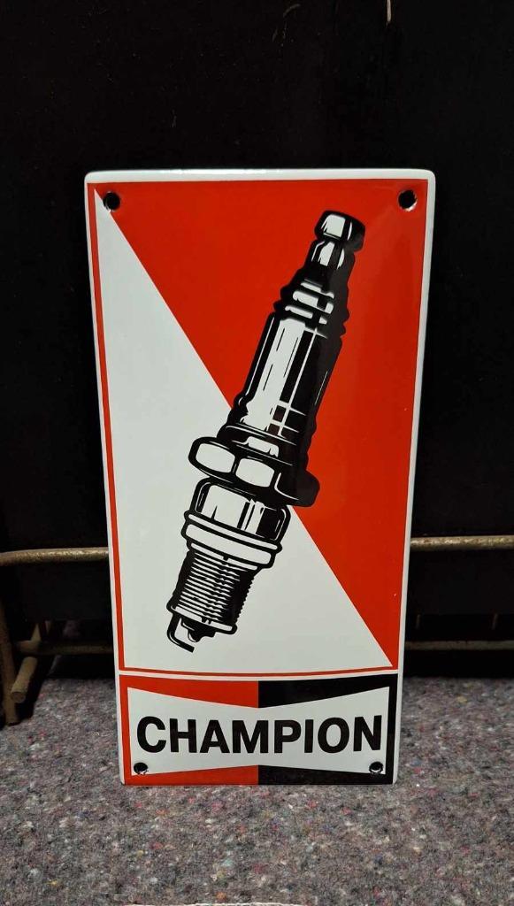 Emaille bord/bordje Champion Bougies., Verzamelen, Merken en Reclamevoorwerpen, Nieuw, Reclamebord, Ophalen of Verzenden