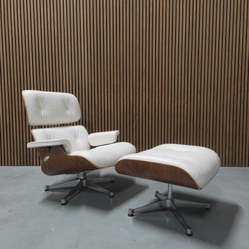 Vitra Eames lounge chair XL - Premium white leder / Walnut beschikbaar voor biedingen