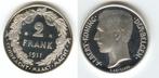 België: 2 FRANK 1911 VL in ZILVER (PROOF) + medailleslag, Postzegels en Munten, Verzenden, Zilver, Losse munt, Zilver