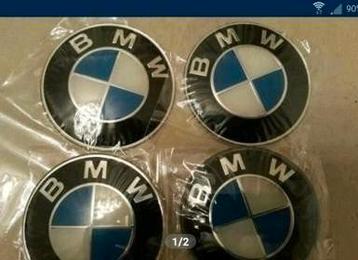 Bmw stickers blauw wit/zwart wit carbon/full zwart 4x65 mm