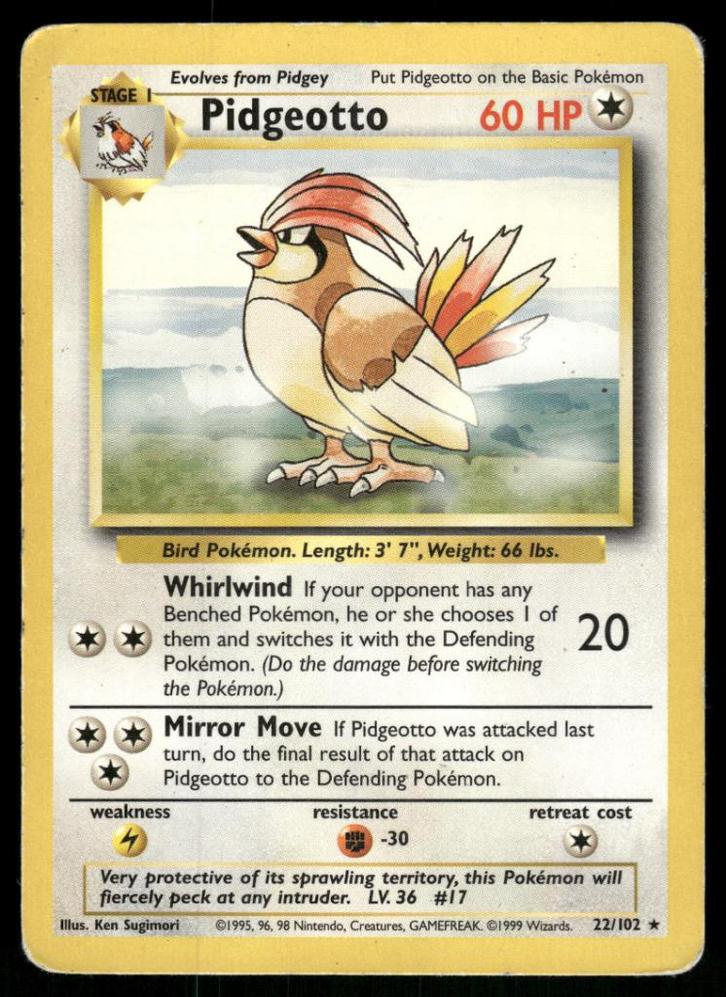 Pidgeotto 22/102 - Base (Good), Hobby en Vrije tijd, Verzamelkaartspellen | Pokémon, Gebruikt, Verzenden