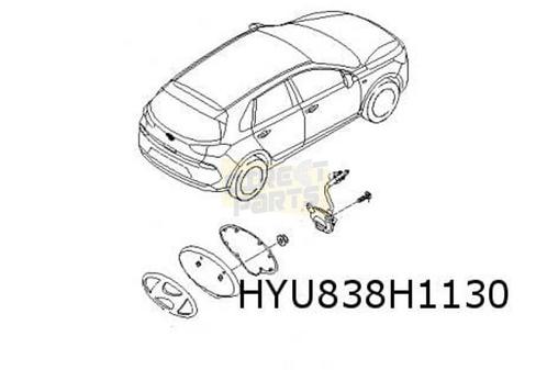 Hyundai i30 embleem logo ''Hyundai'' achterzijde (bij camera, Autos : Pièces & Accessoires, Carrosserie & Tôlerie, Hyundai, Neuf