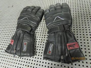 Paar motorhandschoenen zwart leder Hipora Handschoenen beschikbaar voor biedingen