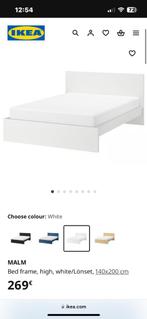 Tweepersoonsbed, Huis en Inrichting, Slaapkamer | Bedden, Ophalen, Wit, Tweepersoons, Zo goed als nieuw