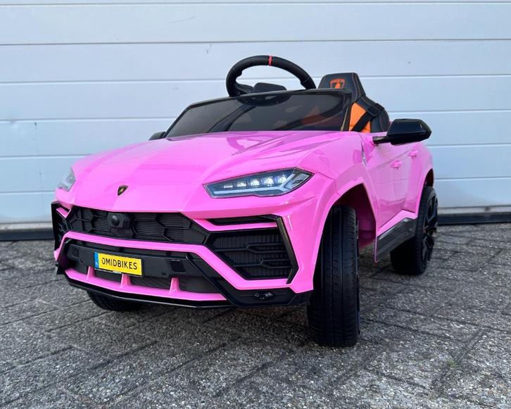 Lamborghini Urus 12v Roze RC - Leer - Rubberbanden - FM, Kinderen en Baby's, Speelgoed | Buiten | Accuvoertuigen, Nieuw, Ophalen of Verzenden