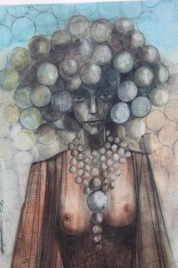 Boho, kunstwerk 'Zeepbellen', getekend. beschikbaar voor biedingen