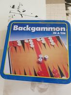 Backgammon, spel in metalen doosje, nieuwe staat, Hobby en Vrije tijd, Ophalen, Zo goed als nieuw