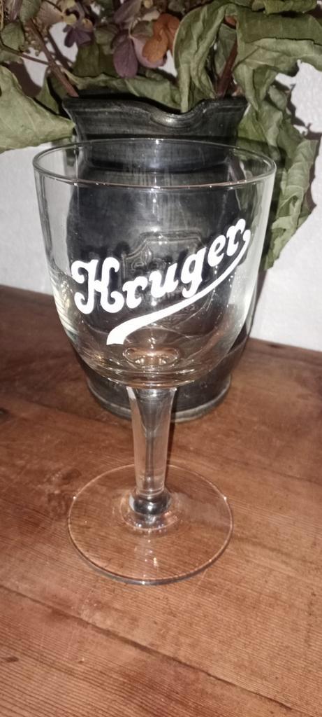 Brasserie bière ancien verre Krüger, Verzamelen, Biermerken, Gebruikt, Glas of Glazen, Overige merken, Ophalen of Verzenden